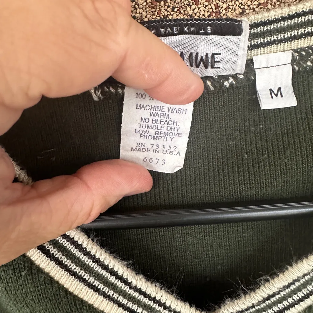 Vintage 90s Green V-Neck Sweater | It’s Our Time | USA Made | Size M - Image 5