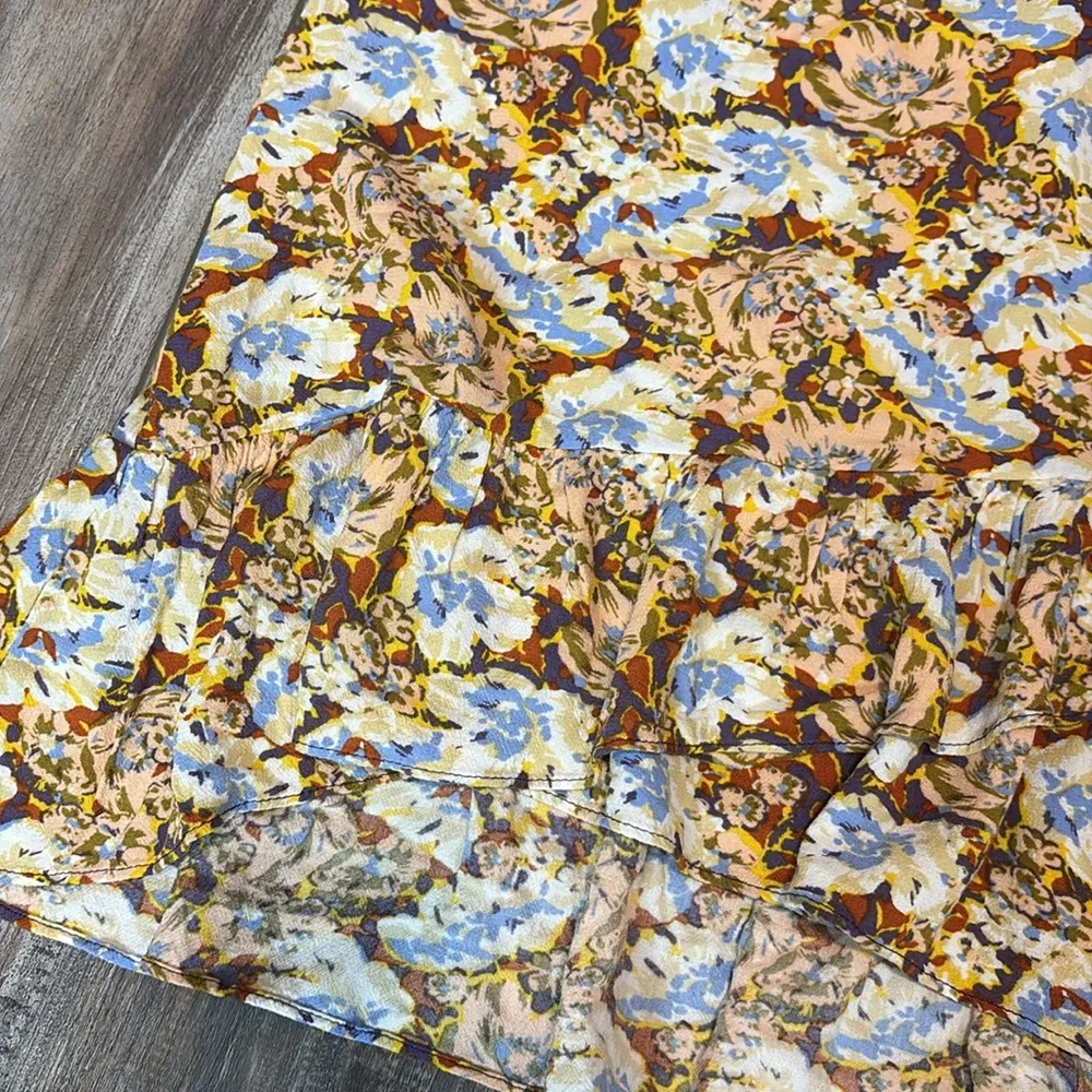Free People Nadia Floral-Print Ruffle-Hem Skirt size 8 - Image 5