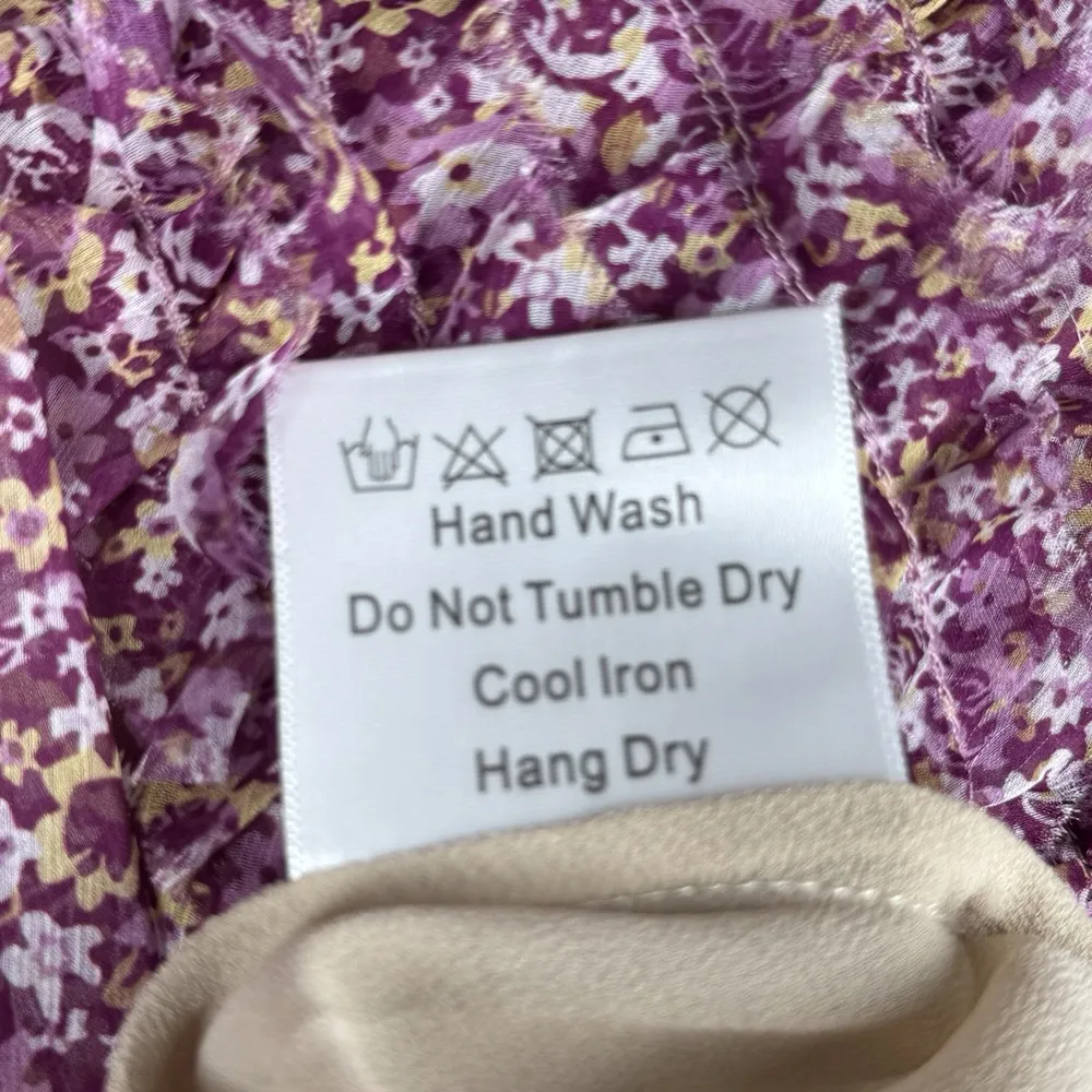 O.P.T. Dress Women Medium Purple Yellow Ditzy Floral Bessy Mini Boho Cottagecore - Image 9