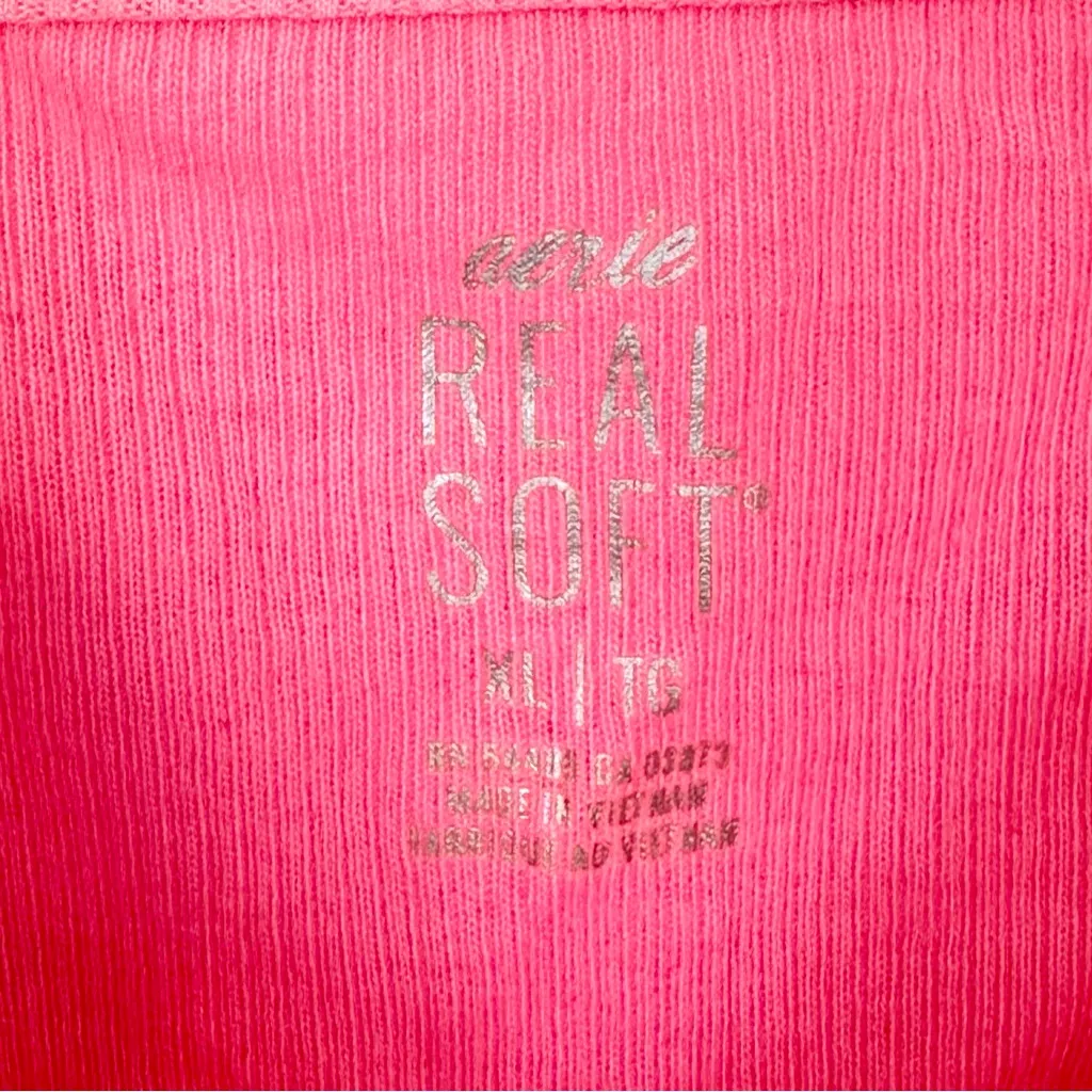 Aerie Real Soft Ribbed Cropped Women's Tank Top in Pink - Size: Extra Large - Image 2