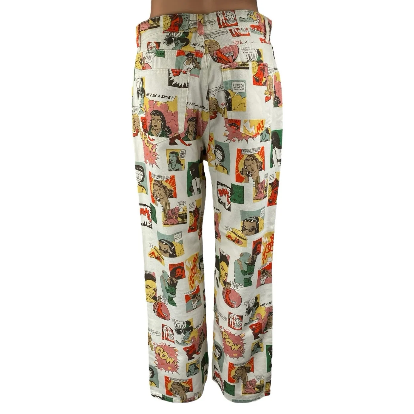 Reformation Comic Multicolor High Waisted Straight Leg Denim Jeans Size 28 - Image 4