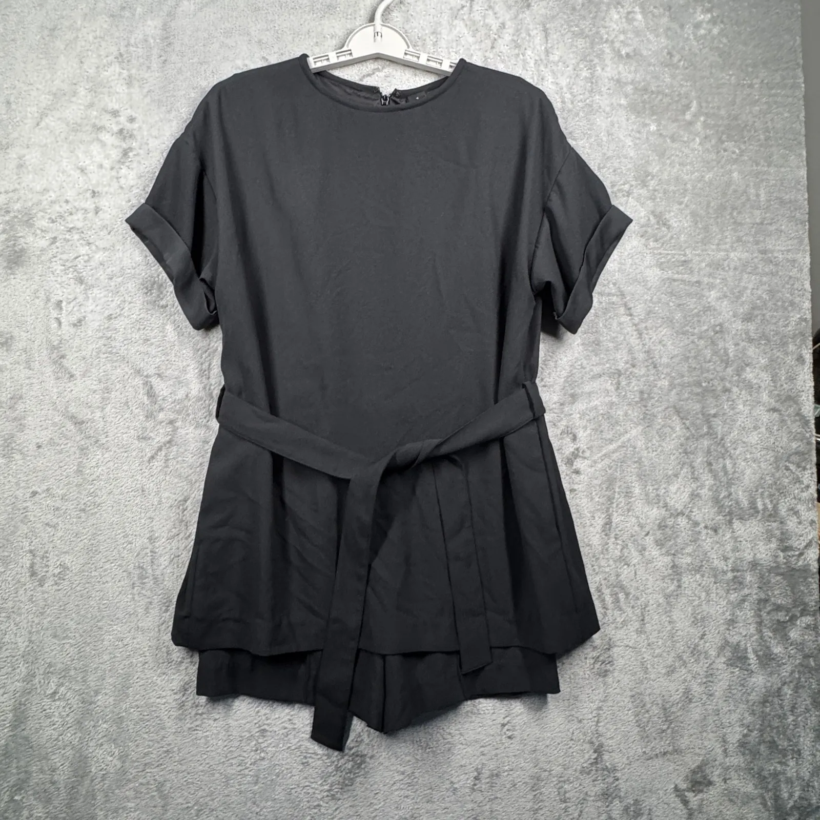 Victoria‎ Beckham for Target Romper Black L Belted Tie Waist Minimalist Modern Size L - Image 2
