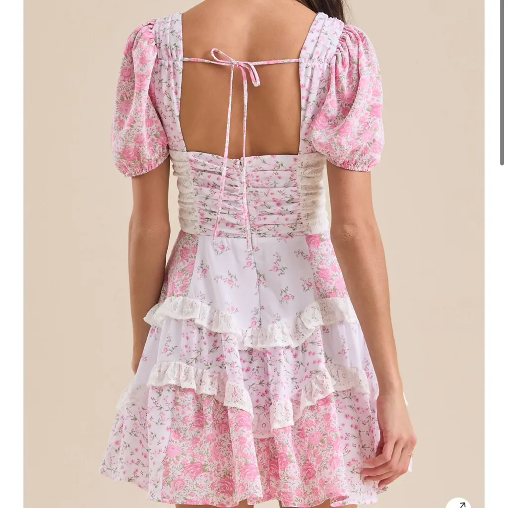 NEW Altar’d State Pink Aderny Floral Mini Dress Size XXS Available NWT - Image 6