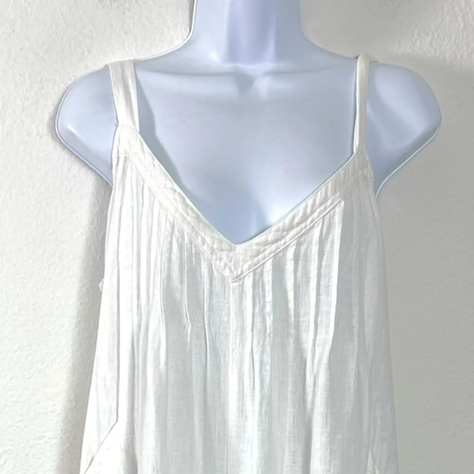 Free People Ethereal Drifting Dreams One Piece Jumpsuit White Medium Wide Leg - Image 7