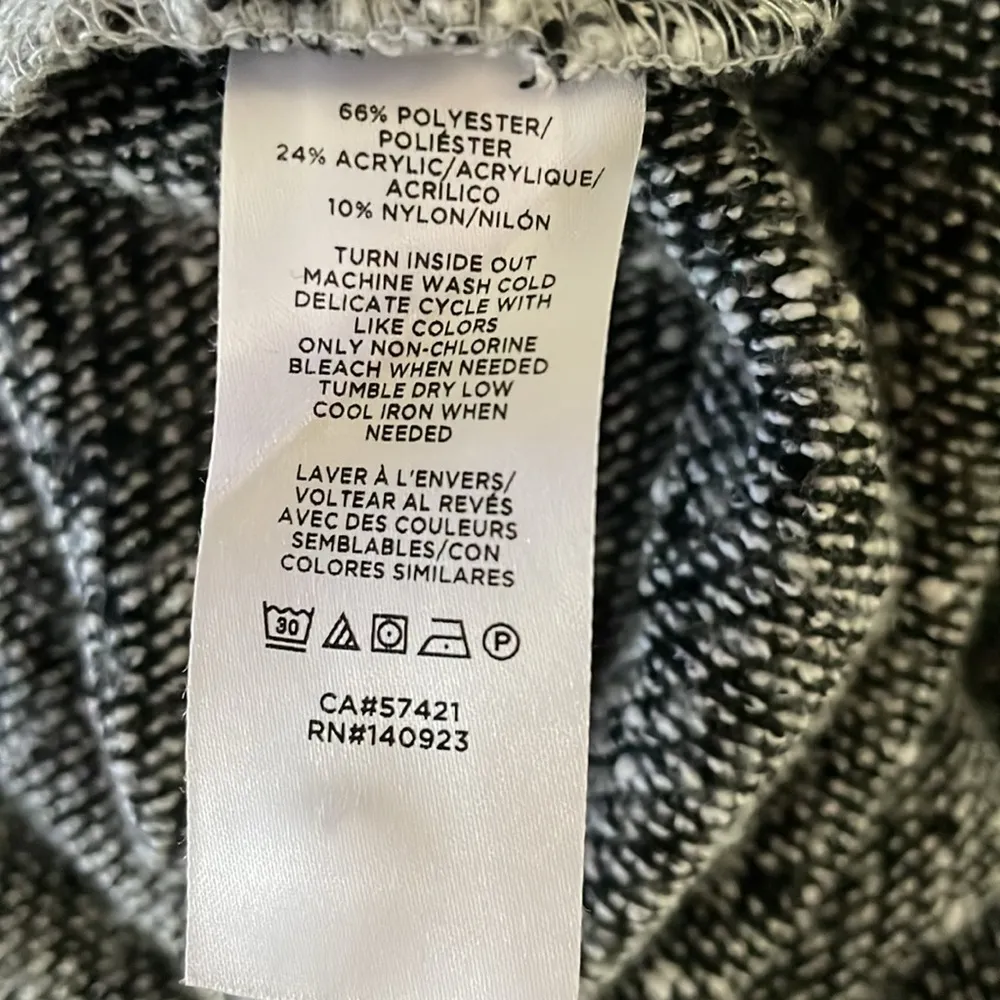 for Loft Black & White Knit Mock Neck Oversized Fuzzy Sweater Size XS - Image 9