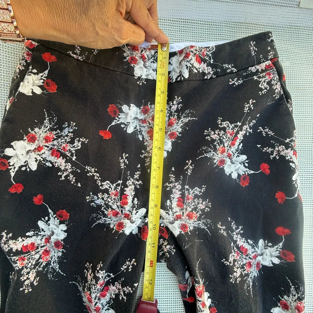 Adam Lippes WOMENS Black Floral Wide Leg Jeans size 2 - Image 4