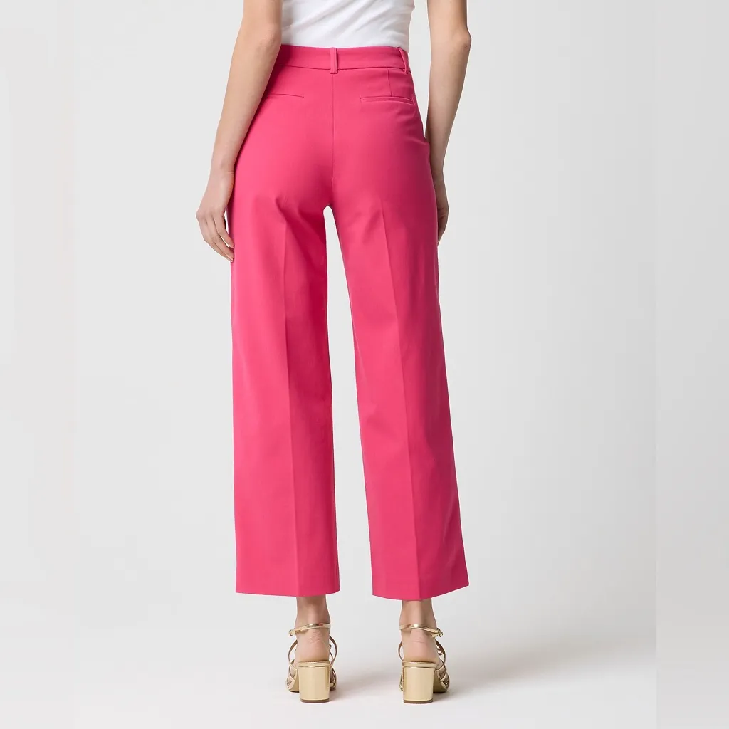 J Crew Factory women’s Remy wide leg cropped pant pink Size 2P NWT - Image 2