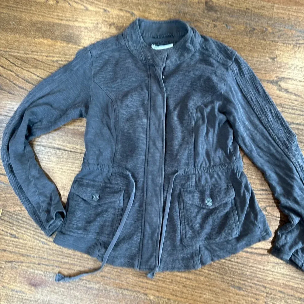 Anthropologie Saturday Sunday Gray Cotton Military Jacket Size Small P0971 - Image 4