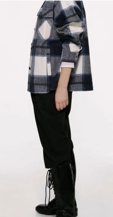 ZARA Blue And White Plaid Shacket - Image 2