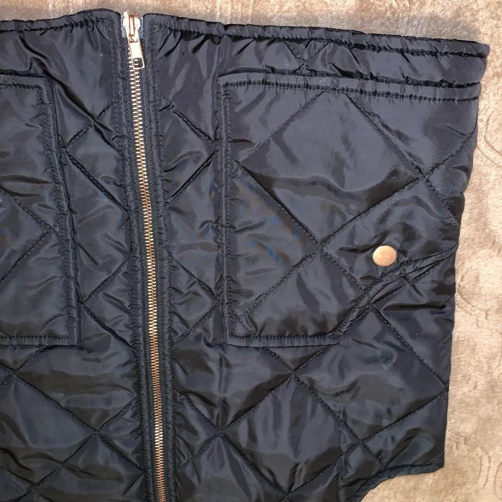 Peach Love Quilted puffy black pocket vest Small - Image 2