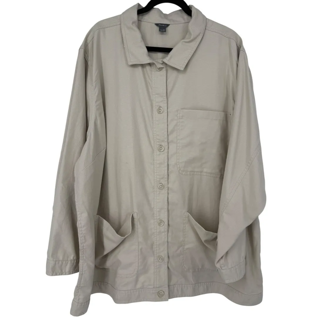 Eddie Bauer Womens Hemplify Utility Button Front Shirt Jacket Shacket Size‎ 3X - Image 3