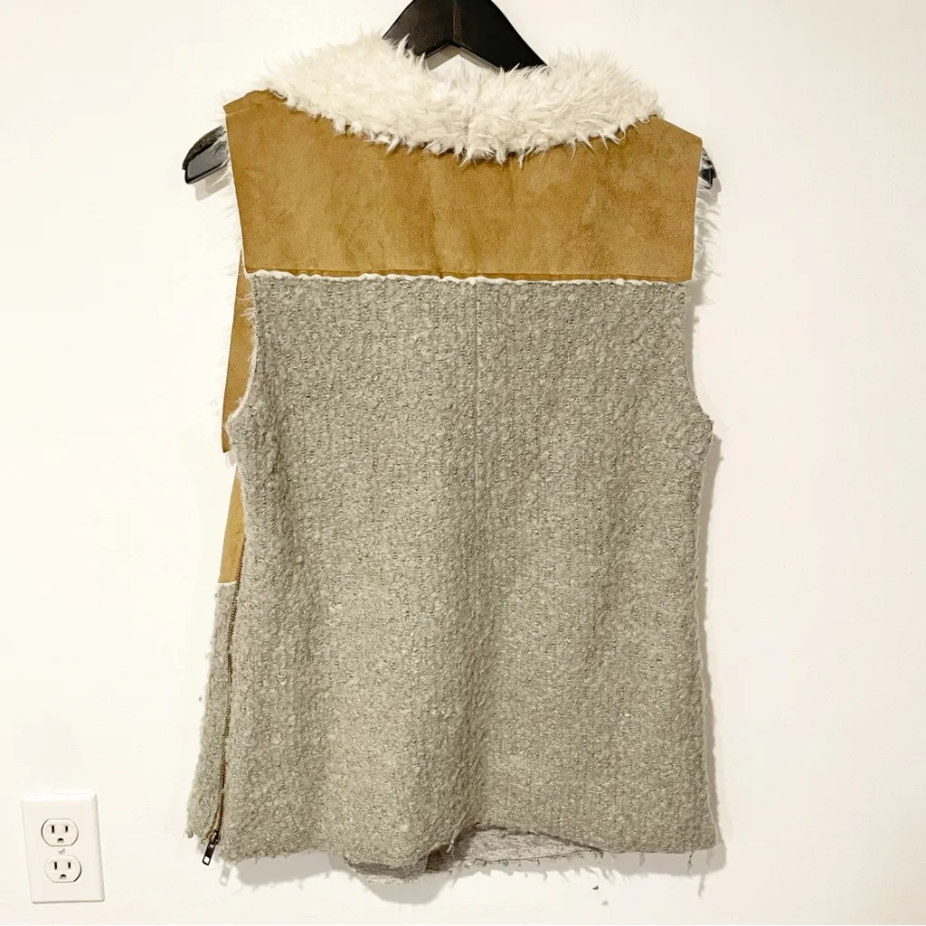 Anthropologie Saturday‎ Sunday Size Medium Sherpa Full Zip Moto Vest Full Zip - Image 7