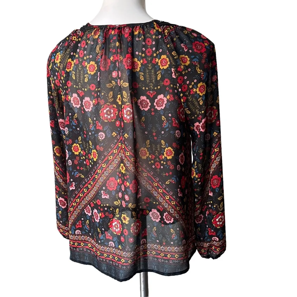 Xhilaration Boho Sheer Peasant Blouse - Image 6