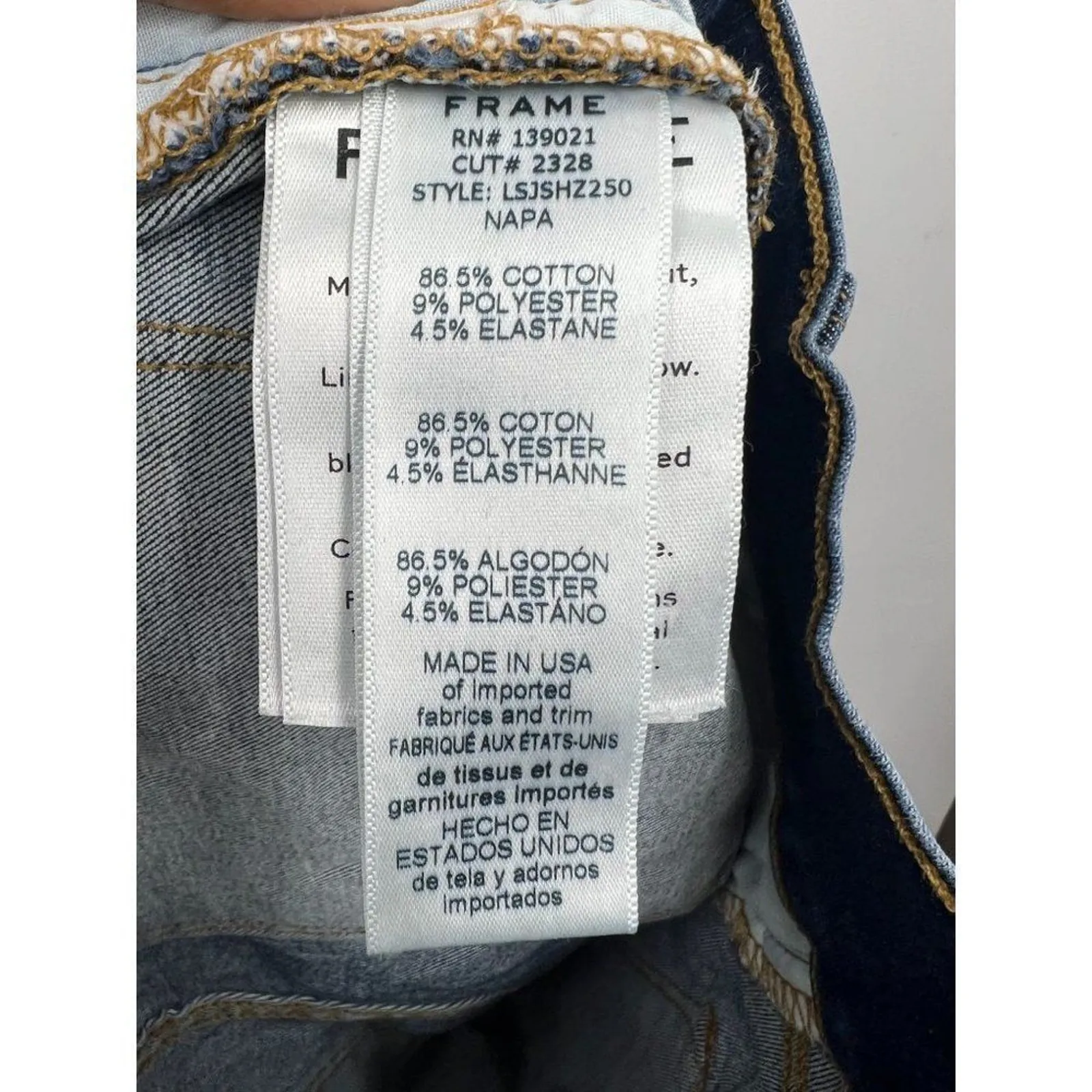 Frame Le Skinny de Jeanne Jeans Denim Skinny Napa Zipper Hem Size 28 Stretch - Image 7