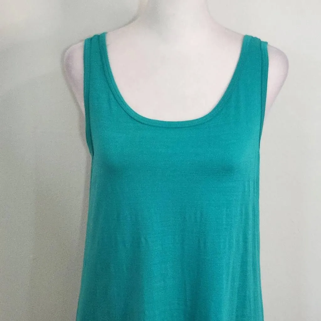 cupio  Turquoise Blue Tank Top Size Small Sharkbite Hem Blue Tunic - Image 2