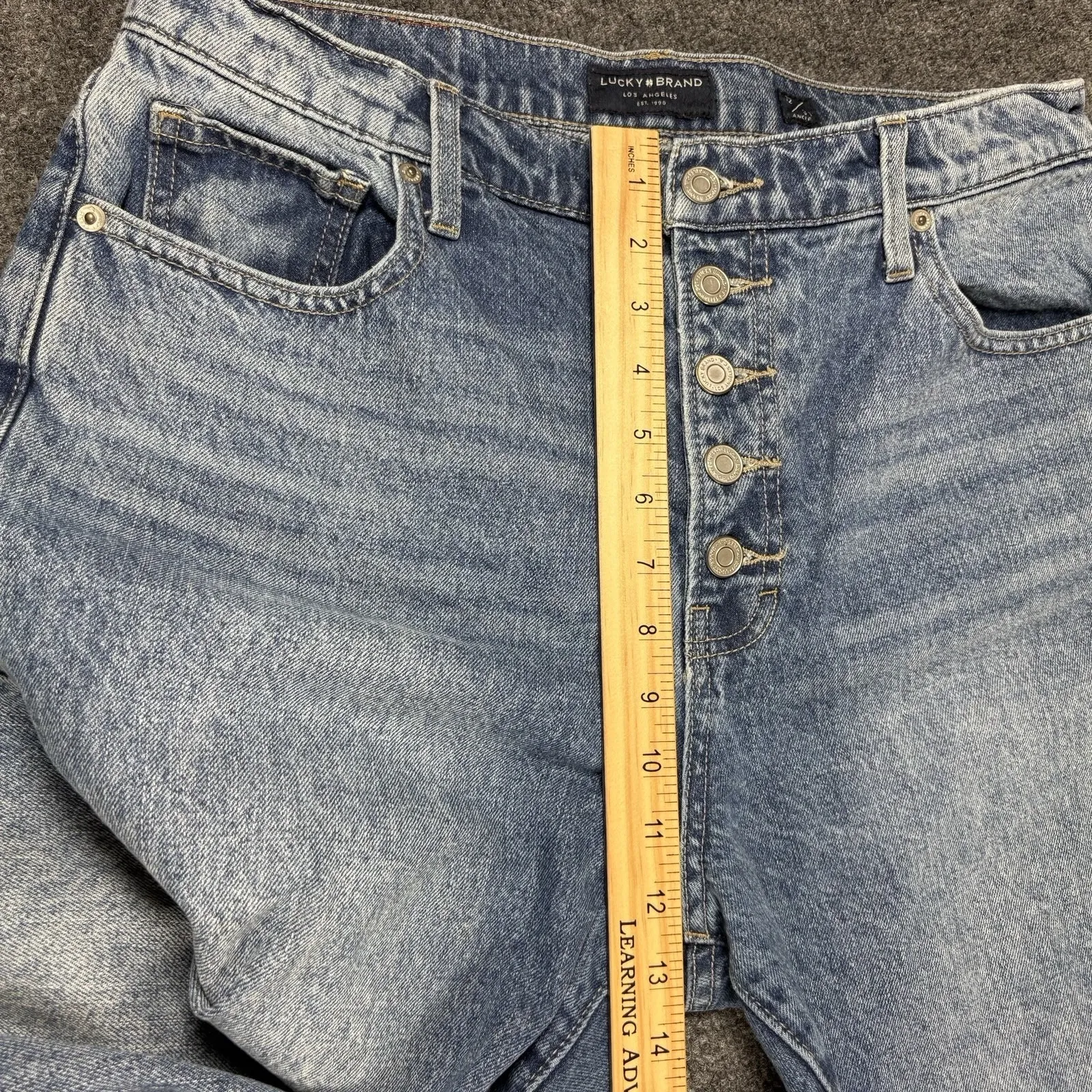 Lucky Brand Jeans Womens Drew Mom High Rise Taper Button Fly 12/31  32x26.5‎ - Image 12