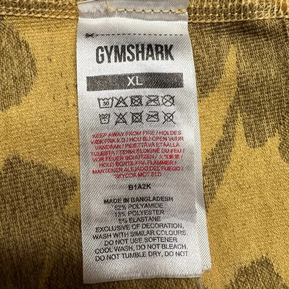 Gymshark Adapt Camo Seamless Leggings Savanna Yellow High Rise Size XL Athletic - Image 9