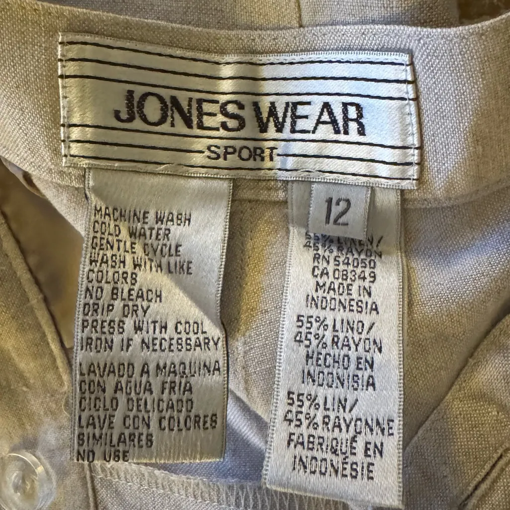 👒Jones New York Sport Women’s Tan Linen Blend Capri Pants Summer Vacation👒 ~12 - Image 11