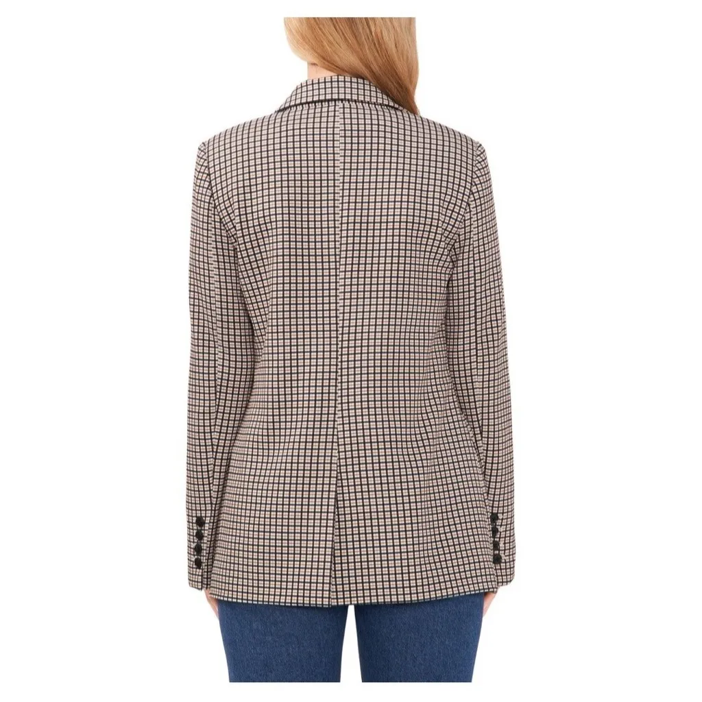 NWT Vince Camuto Ladies Fully Lined Padded Shoulder Split Blazer Small Plaid - Image 2