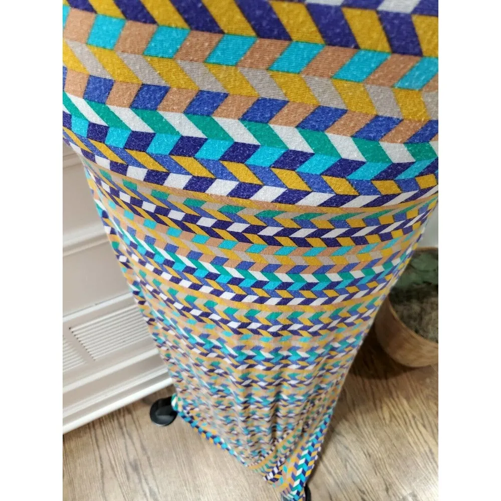 Multicolor Women's Rayon Round Neck Casual Sleeveless Long Maxi Dress - Image 4