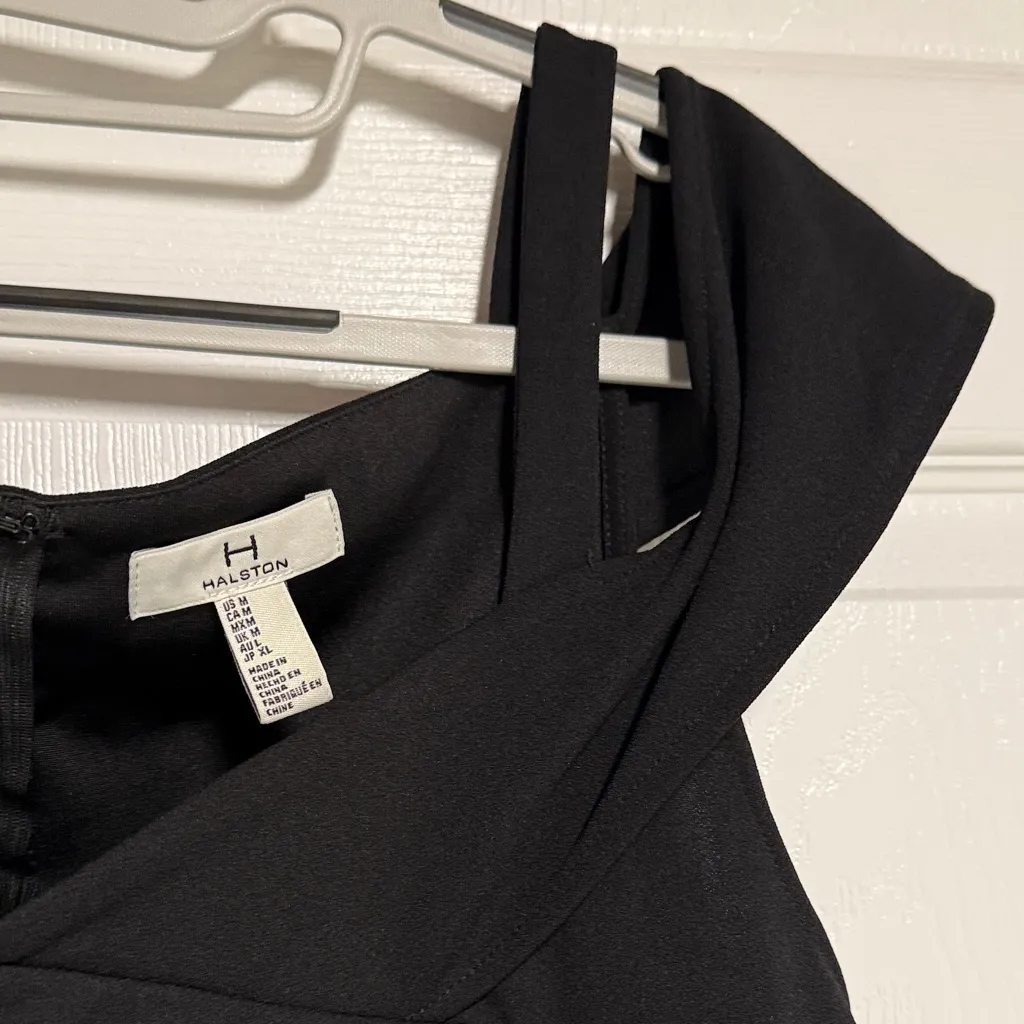 New Halston Chic Black One-Shoulder Jumpsuit - Image 4