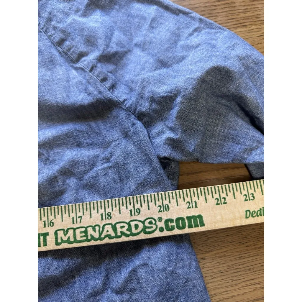 J.‎ Jill Shirt Women Large Blue Chambray Tunic Long Sleeve Button - Image 5