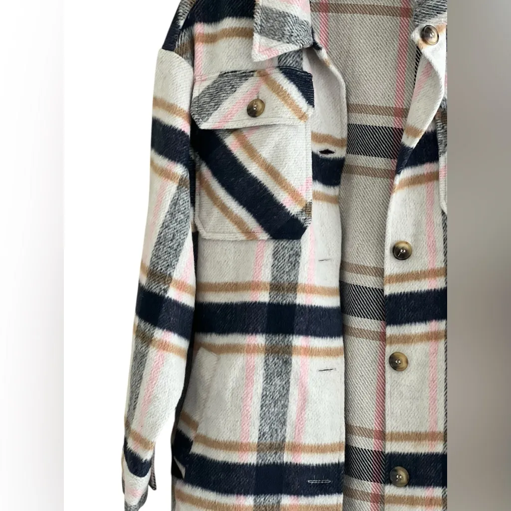 Ashley by 26 International plaid flannel shacket - Image 6