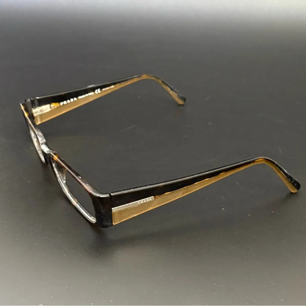 Prada  VPR 16G 766-101 Brown Tortoise Shell 53-17-135 Rectangular Eyeglass Frame - Image 2