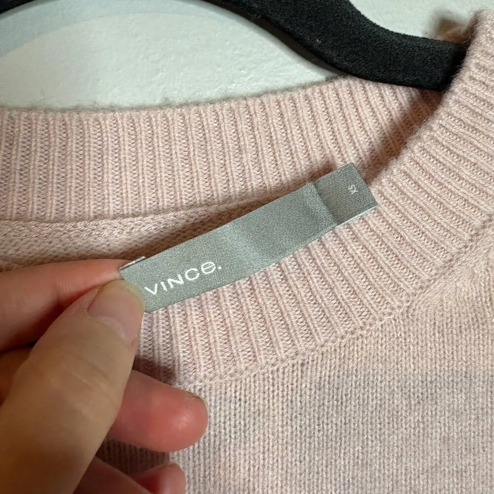 Vince Asymmetric Cashmere Crew Sweater in Cherry Blossom - Image 5