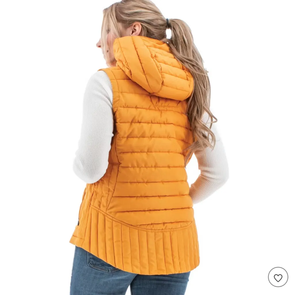 Aventura Yam Orange Quilted Hooded Soltex Vest. Fair Trade Certified. NWT Size M - Image 4