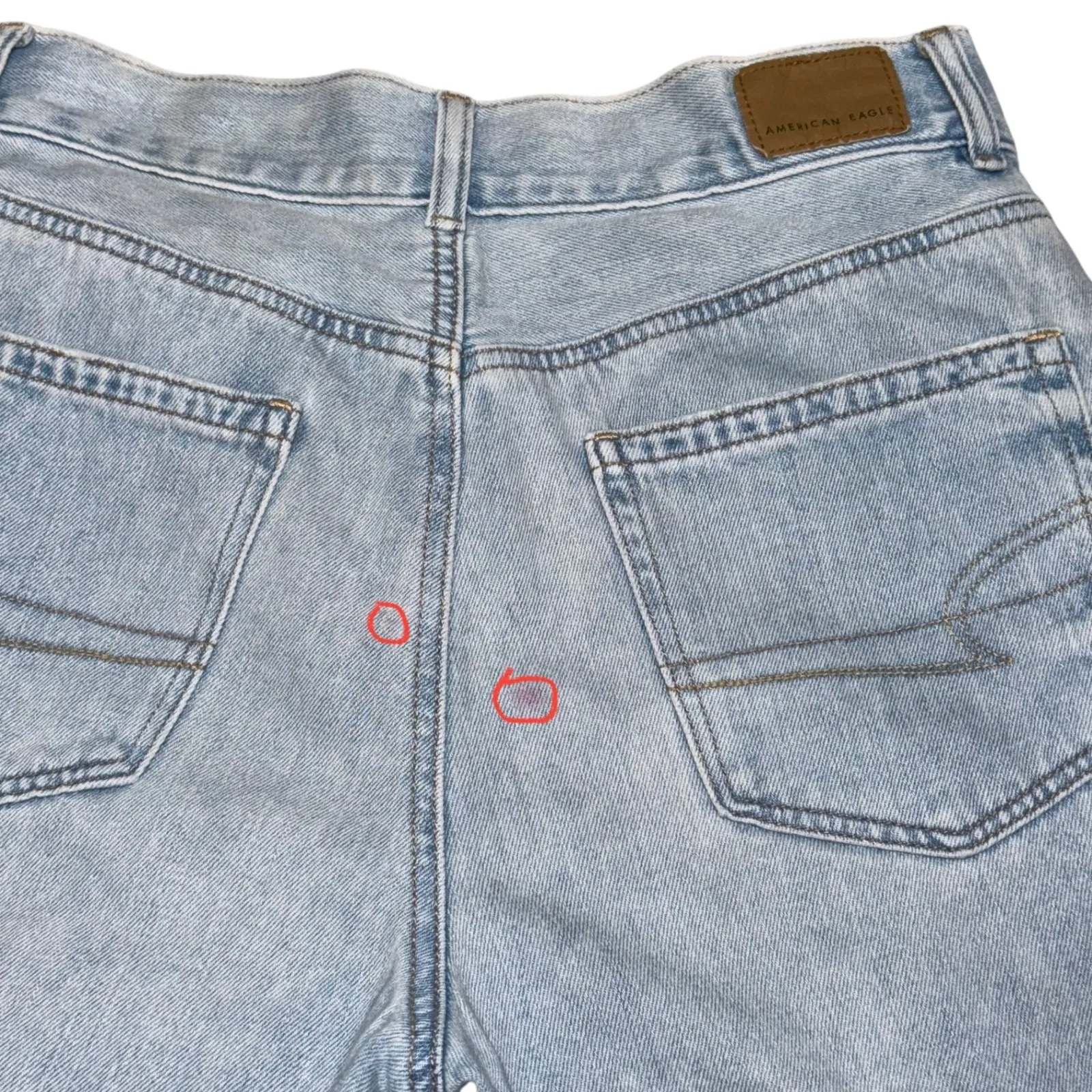 American Eagle Mom Jeans‎ Ripped Distressed High Waisted Light Wash Denim - Image 5