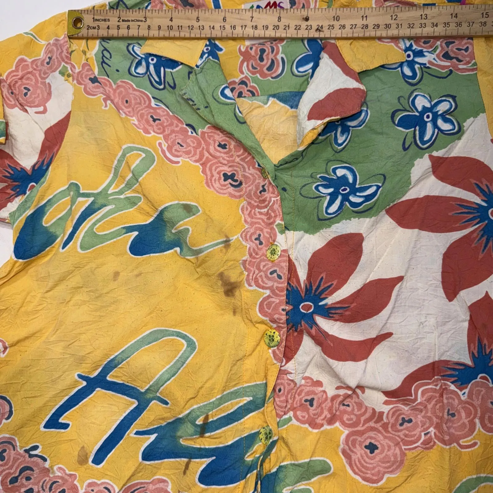 Vintage Jams World Aloha Hawaiian Floral Shirt Button Top Blouse Small *READ* - Image 9