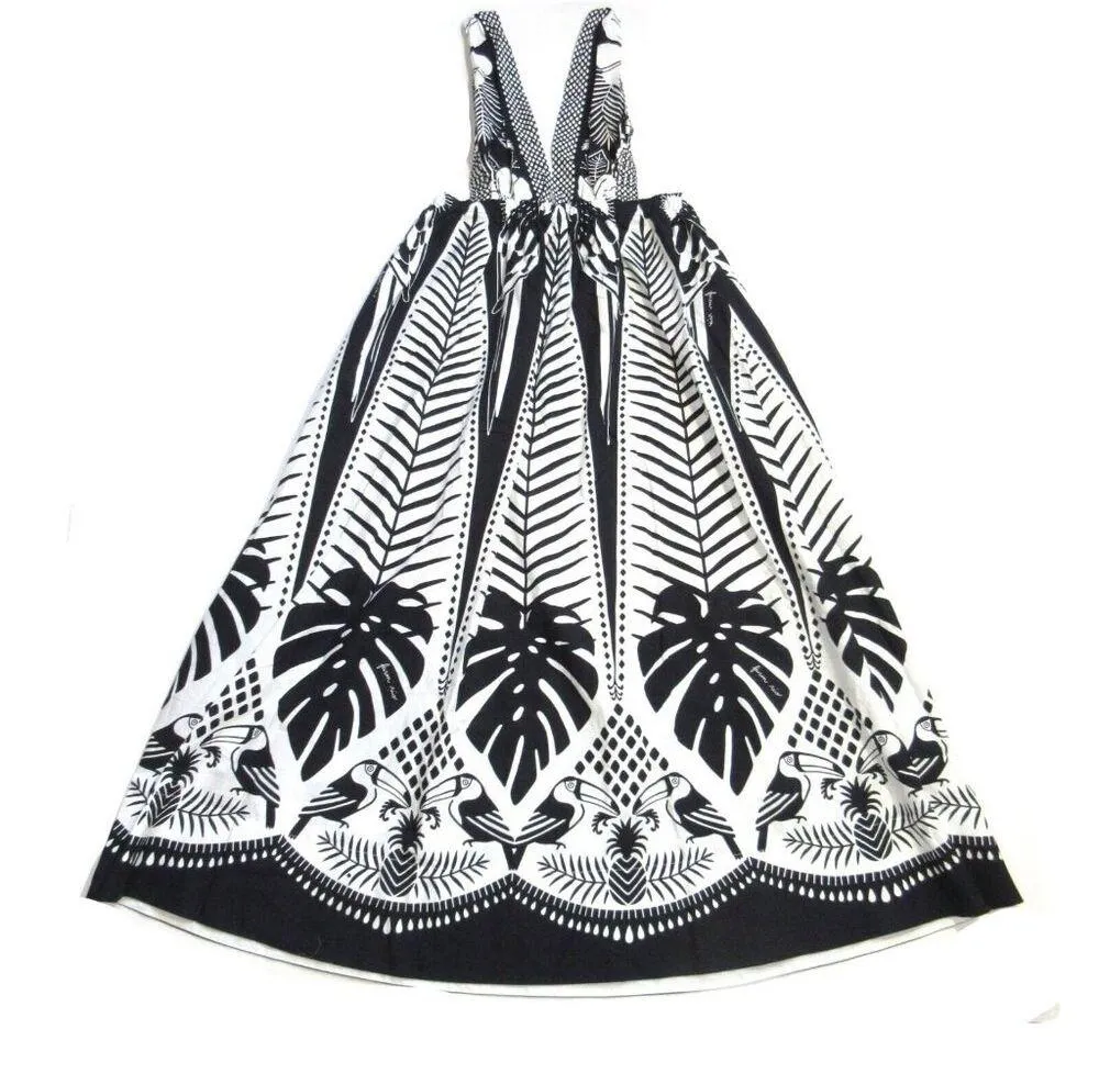 NWT FARM Rio Macaw Elegance Maxi in Black White Palm Leaf Toucan Print Dress XL - Image 6