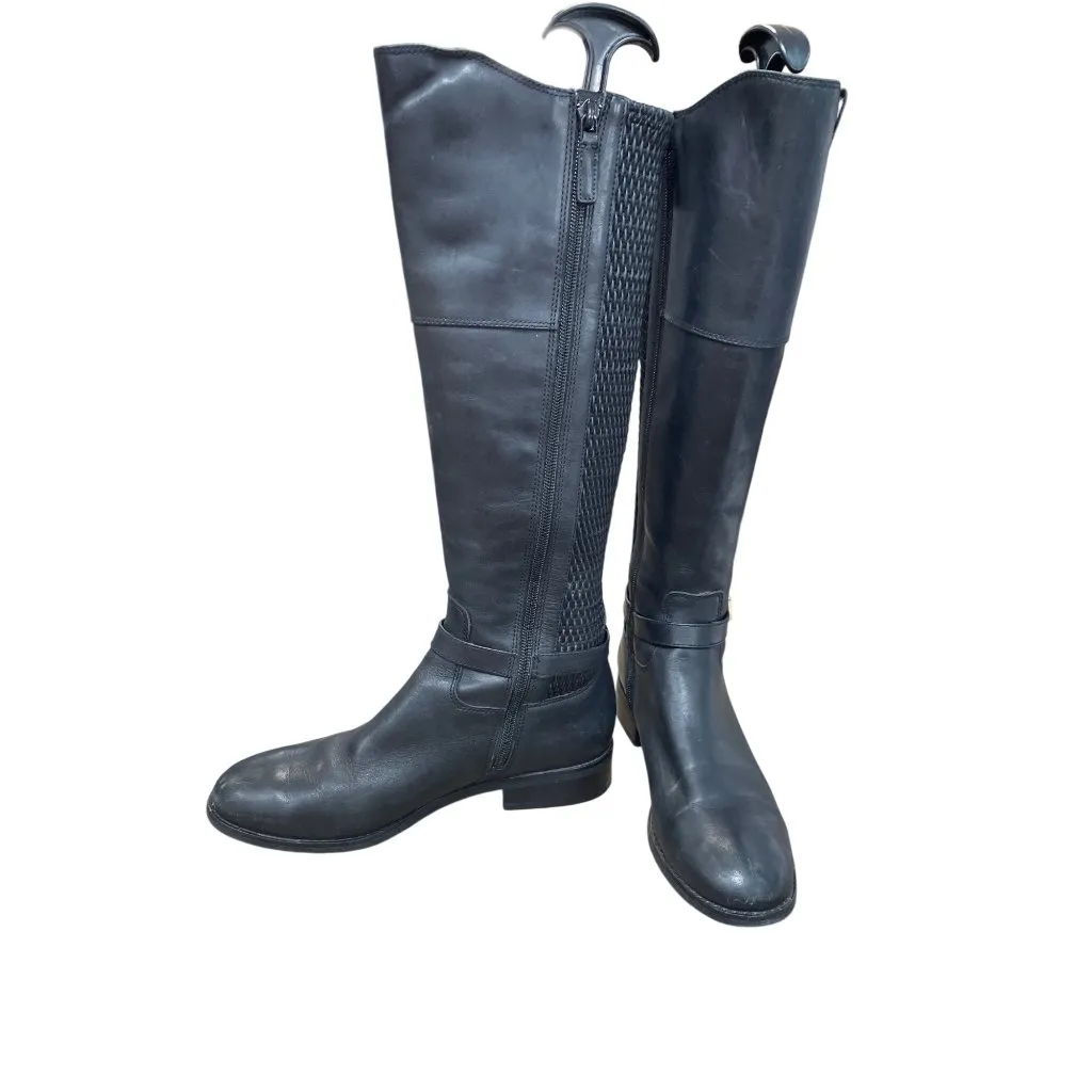 Cole Haan womans Black Leather Knee Equestrian Riding Boots Sz 8B SKU 9509 - Image 2