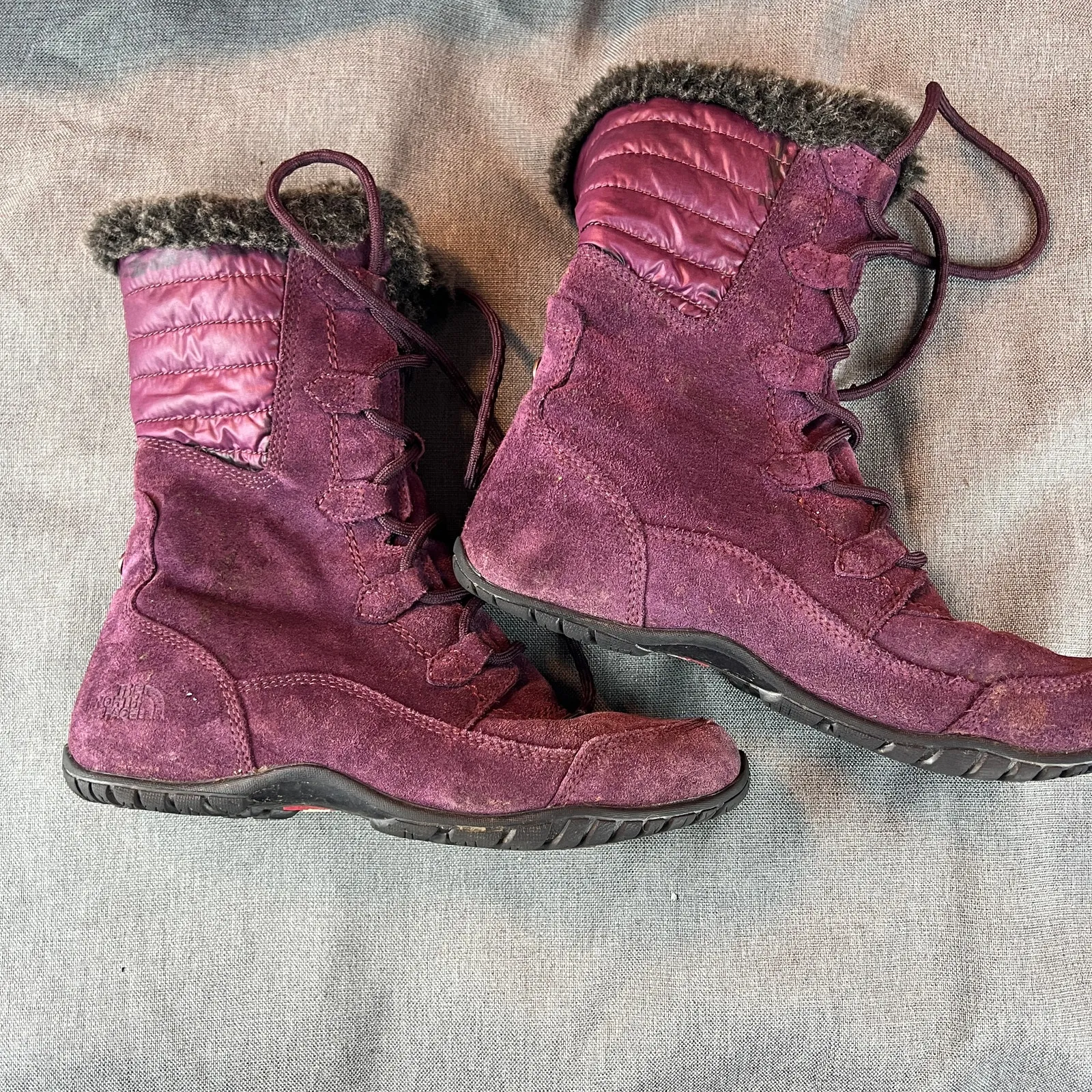 The North Face Nuptse Purna Ii Women Lifestyle Boots Fig/Weathered‎ Black Sz 7 - Image 2