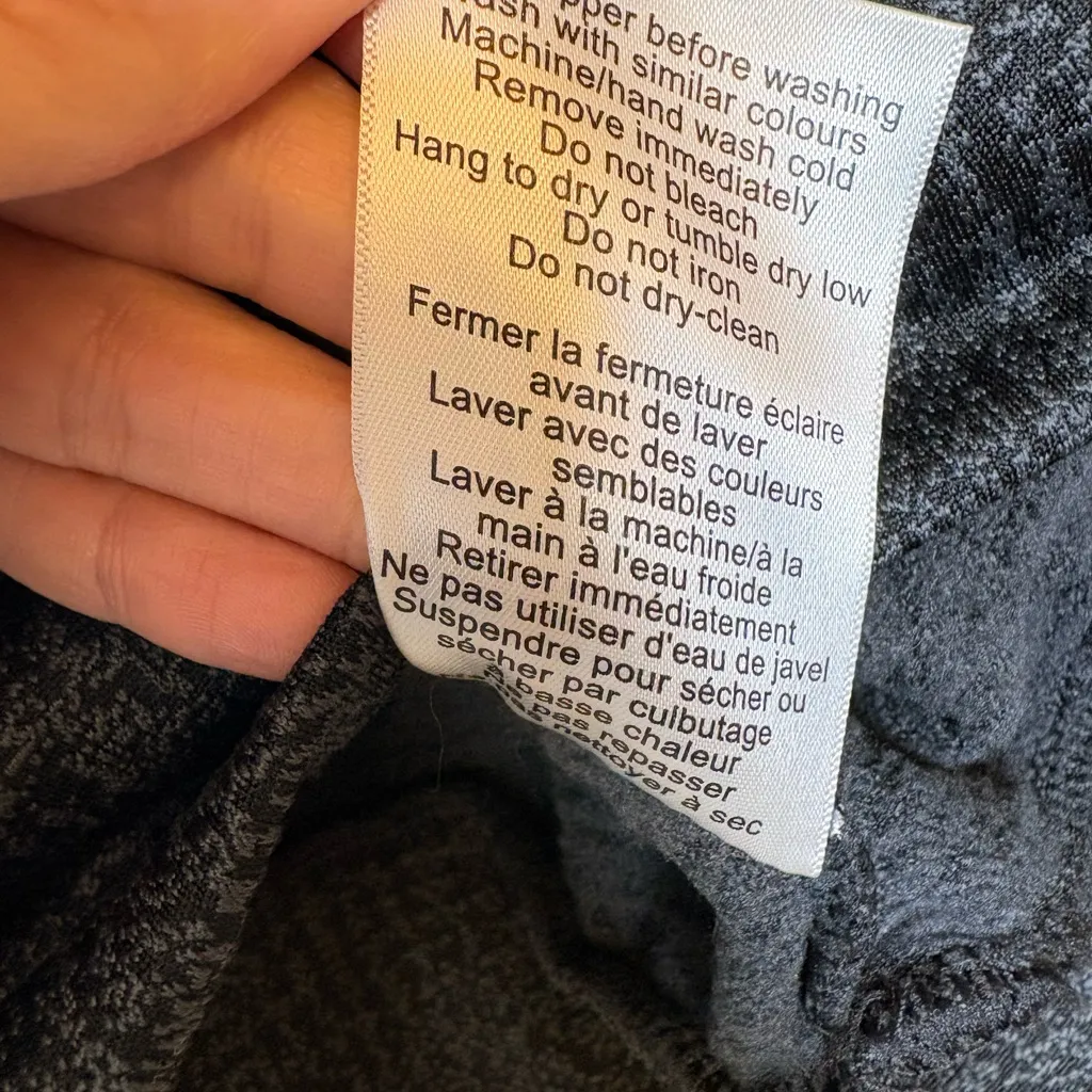 Mondetta Charcoal Gray Black Space Dye Knit Quarter Zip Pullover Small - Image 6