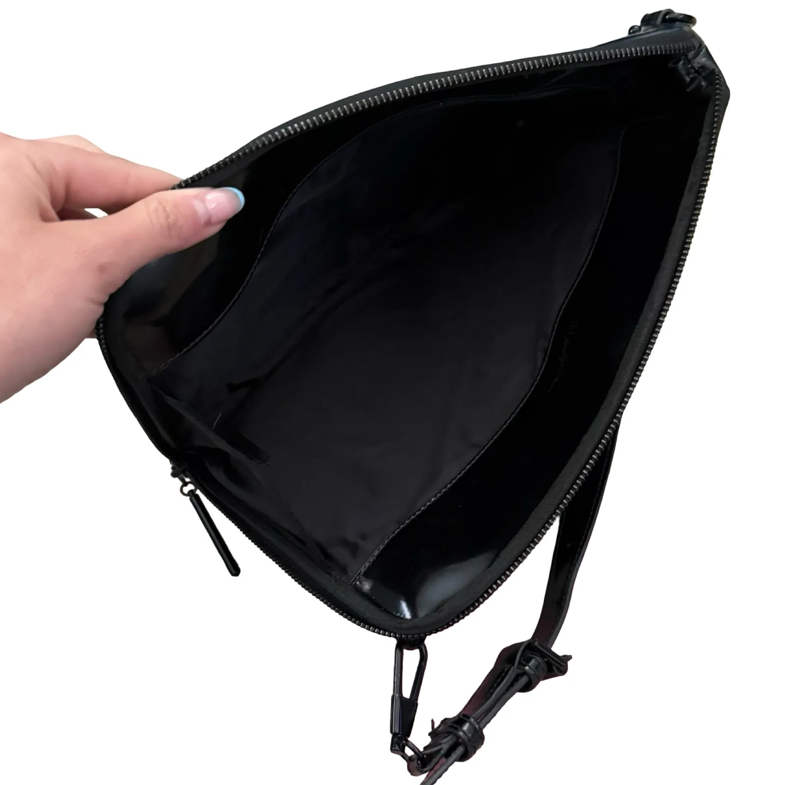 3.1 Phillip Lim Geometric Blue Cream Black Silver Patent Leather Clutch Bag - Image 6