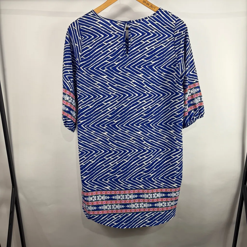Flamingo Woman's Blue & White Printed Dress Size Small - Image 6
