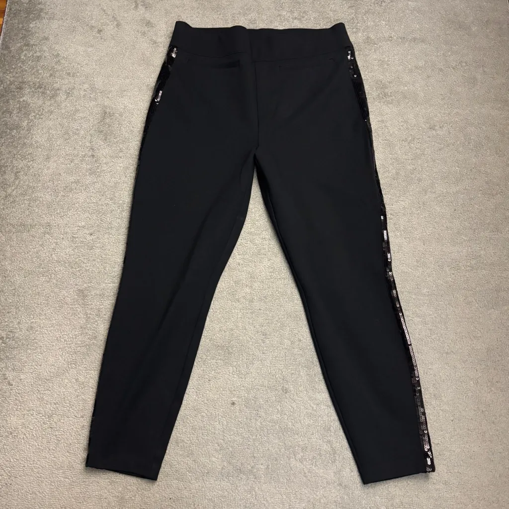 Spanx The Perfect Black Pant w/ Sequin Side Trim Black - Image 3