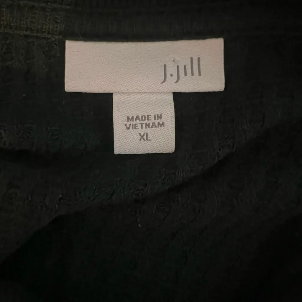 J. Jill Waffle Knit Top Shirt Sweater Dark Green Cowl Neck Size XL - Image 7