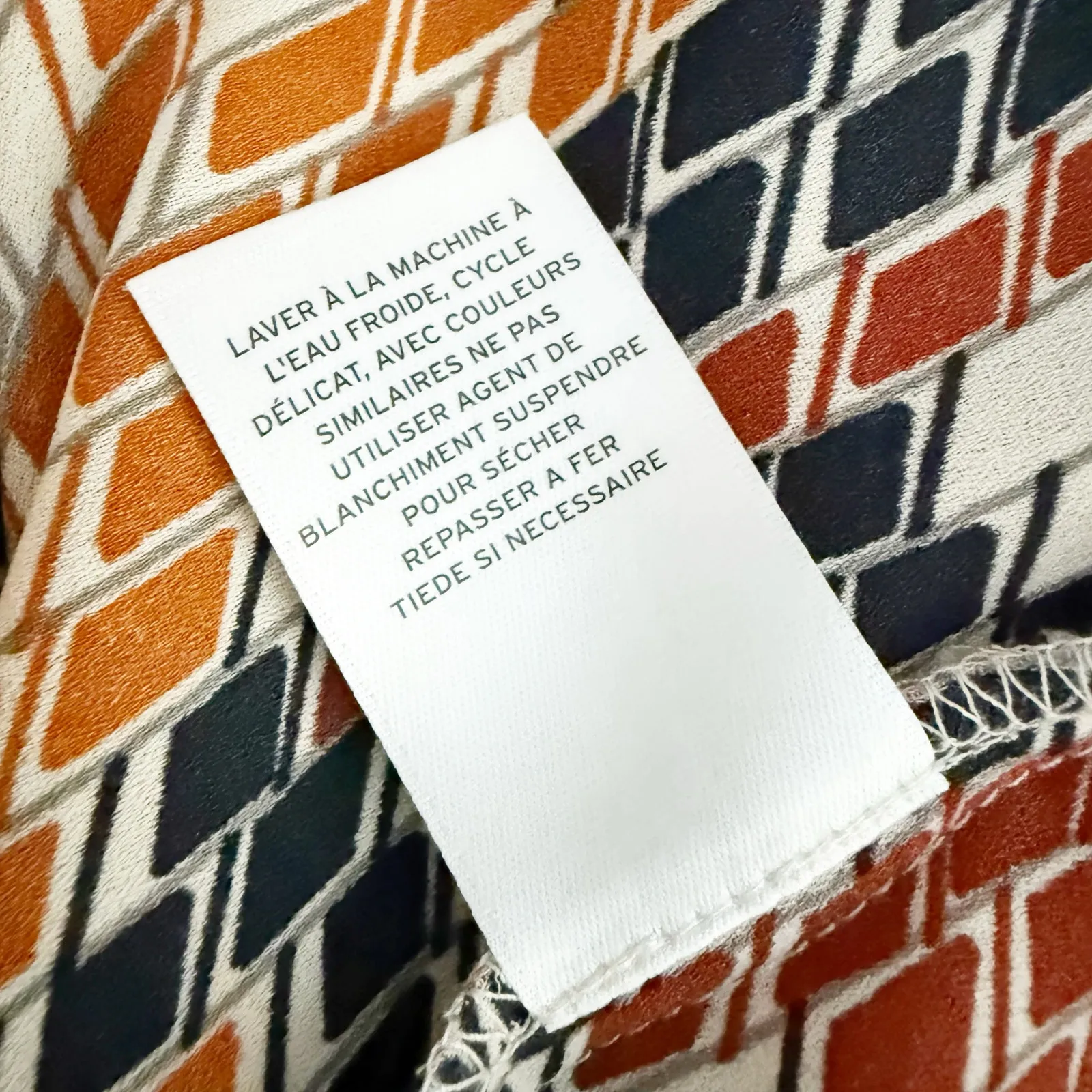 TROUVÉ | Wrap Blouse Belt Abstract Multi Colored Pixel Top Print Belted | Medium Pink - Image 9