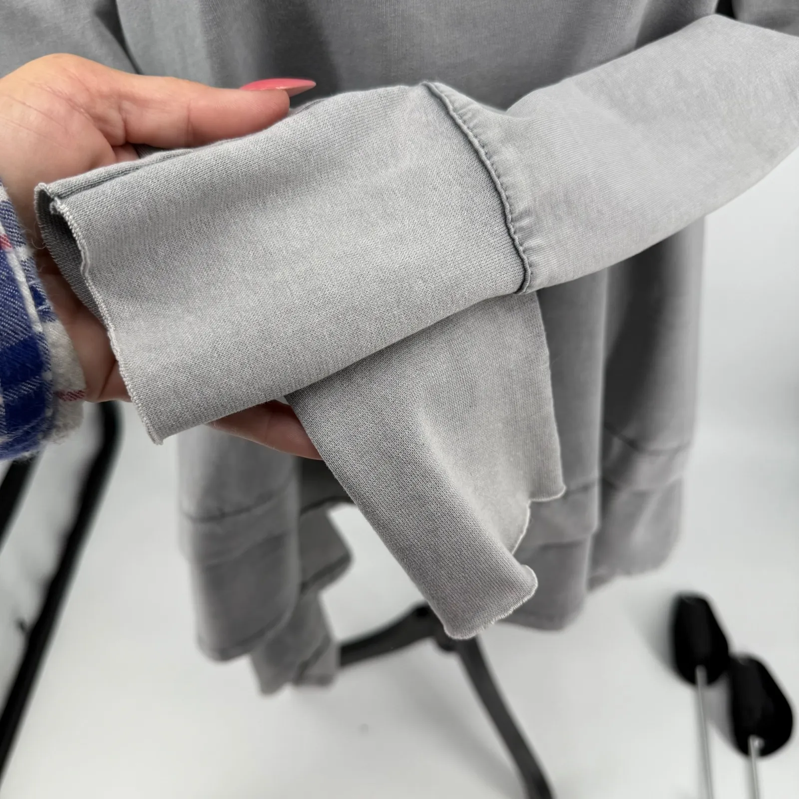 Planet Grey Cotton Asymmetrical Hem Tunic Top Made in Italy Lagenlook M/Lg Comfy Gray Size undefined - Image 5