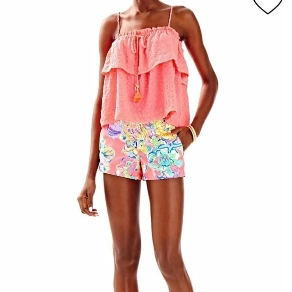 LILLY PULITZER Dahlia Top Peachy Pink Spaghetti Straps Size XS NEW - Image 2