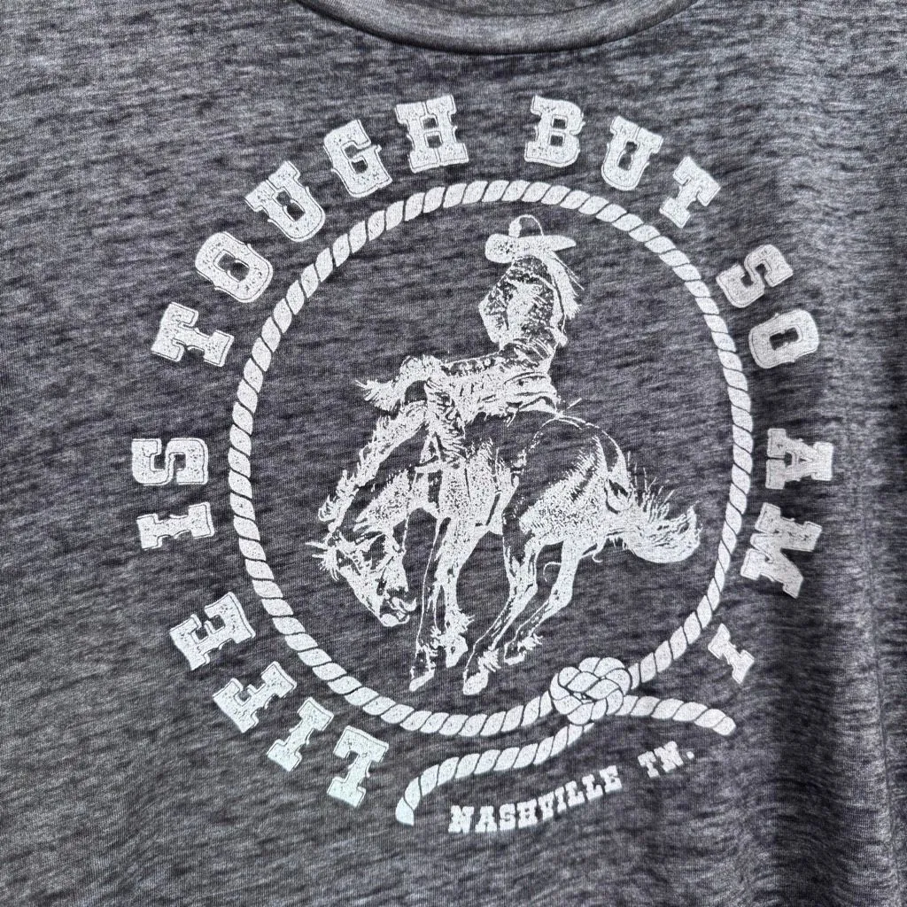 Idyllwind Miranda Lambert Gray Sheer Stretchy Cowgirl Nashville T Shirt XXL - Image 4