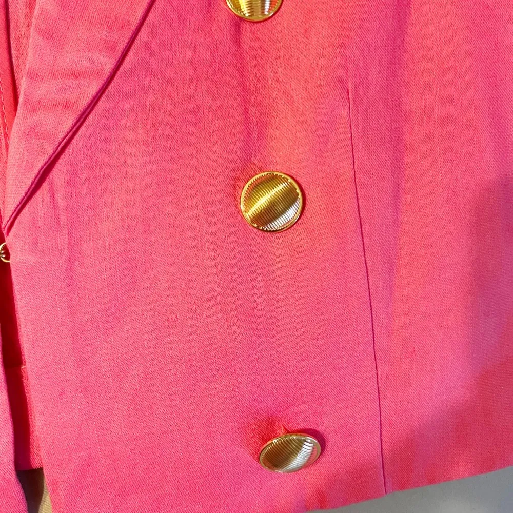 🩷House of Harlow 1960 Cropped Double Breasted Blazer / Hot Pink, Size Small Pink - Image 6