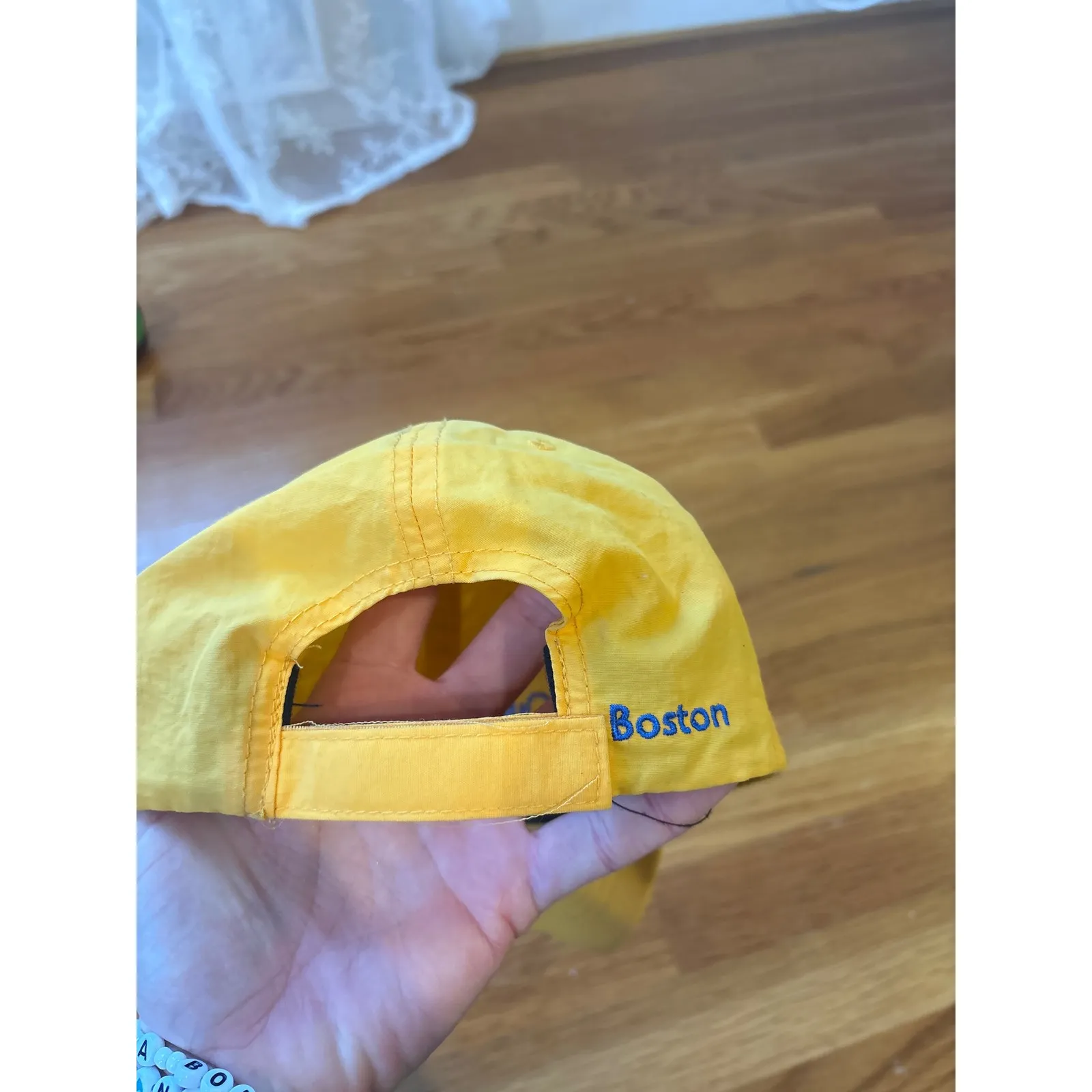 Outdoor Voices Yellow Boston Baseball Cap Cotton Adjustable Strap Logo - Image 2