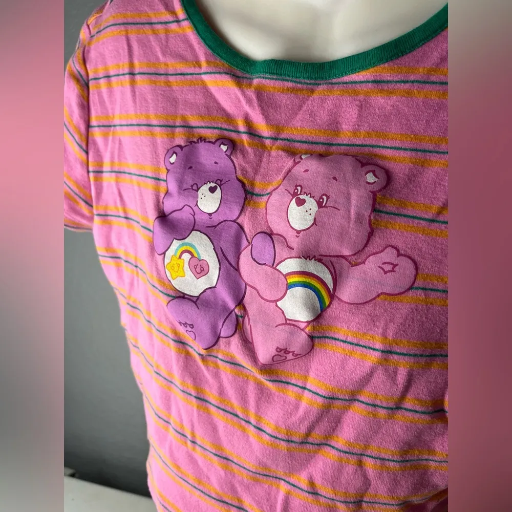 Pink and Purple Striped Care Bears Baby Tee - Image 5