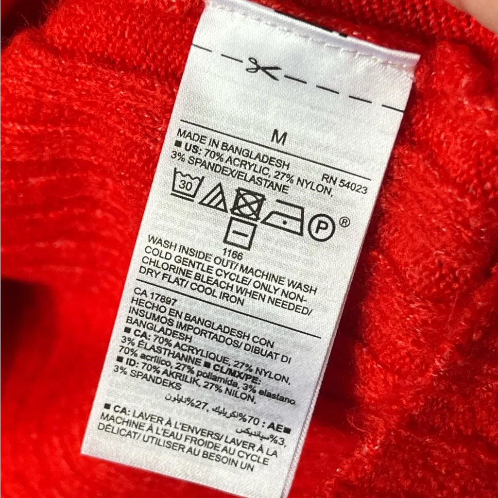 NWT Old Navy Red Mock Neck Lightweight Rib Knit Sweater SIZE M S/345970-04 - Image 6