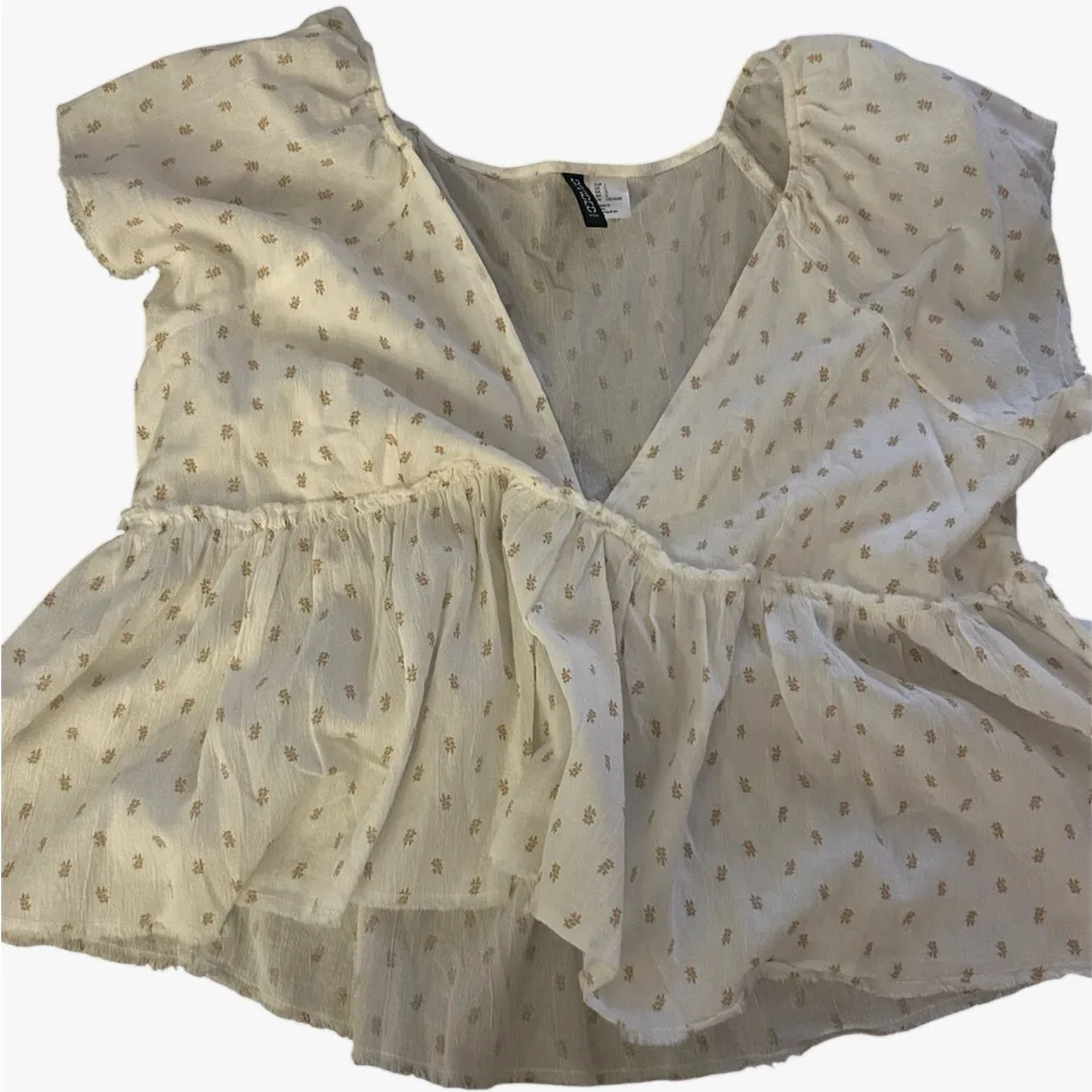 H&M Divided Crepe Peplum Blouse size L - Image 2