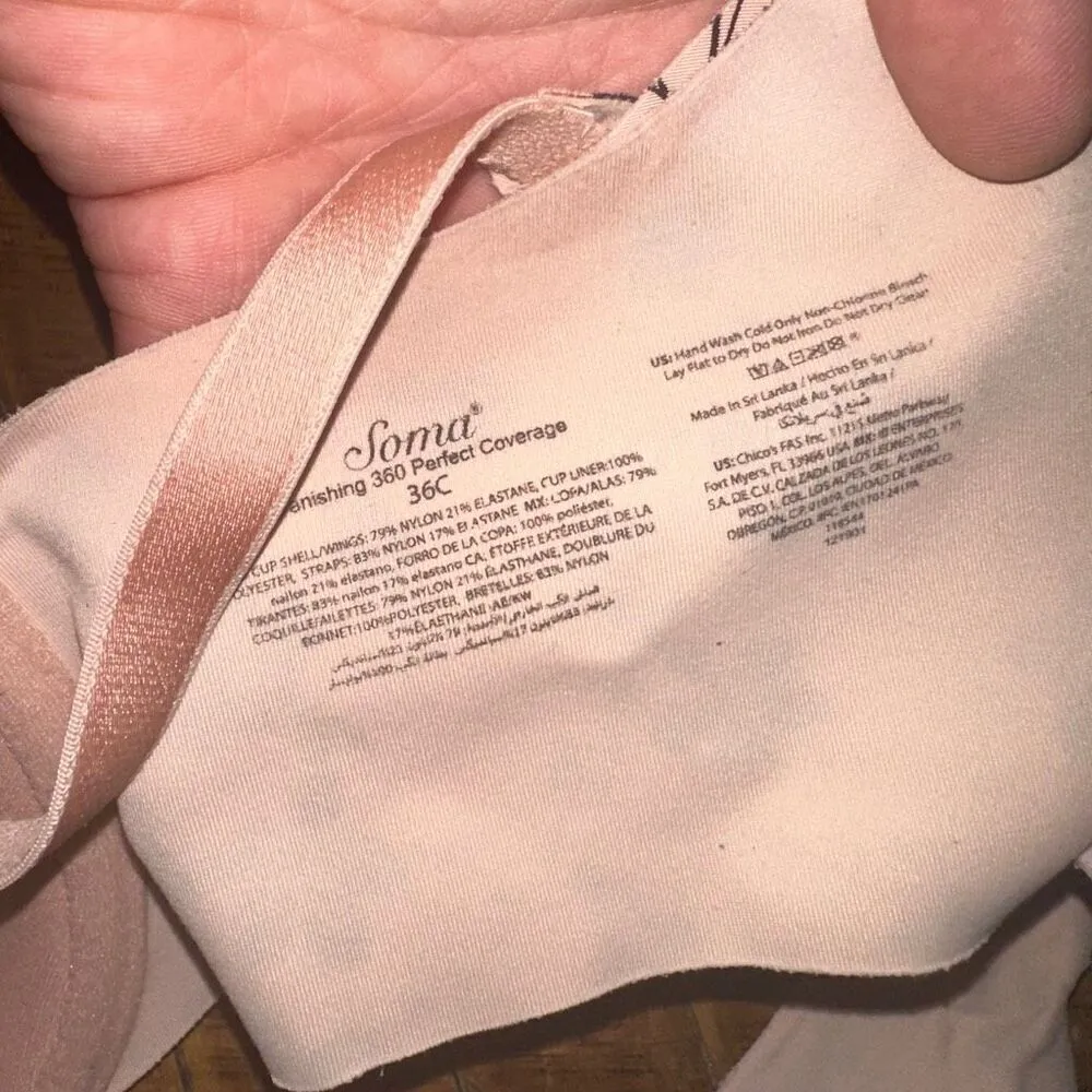 Soma Vanishing 360 Perfect Coverage 36C pink flower bra - Image 3